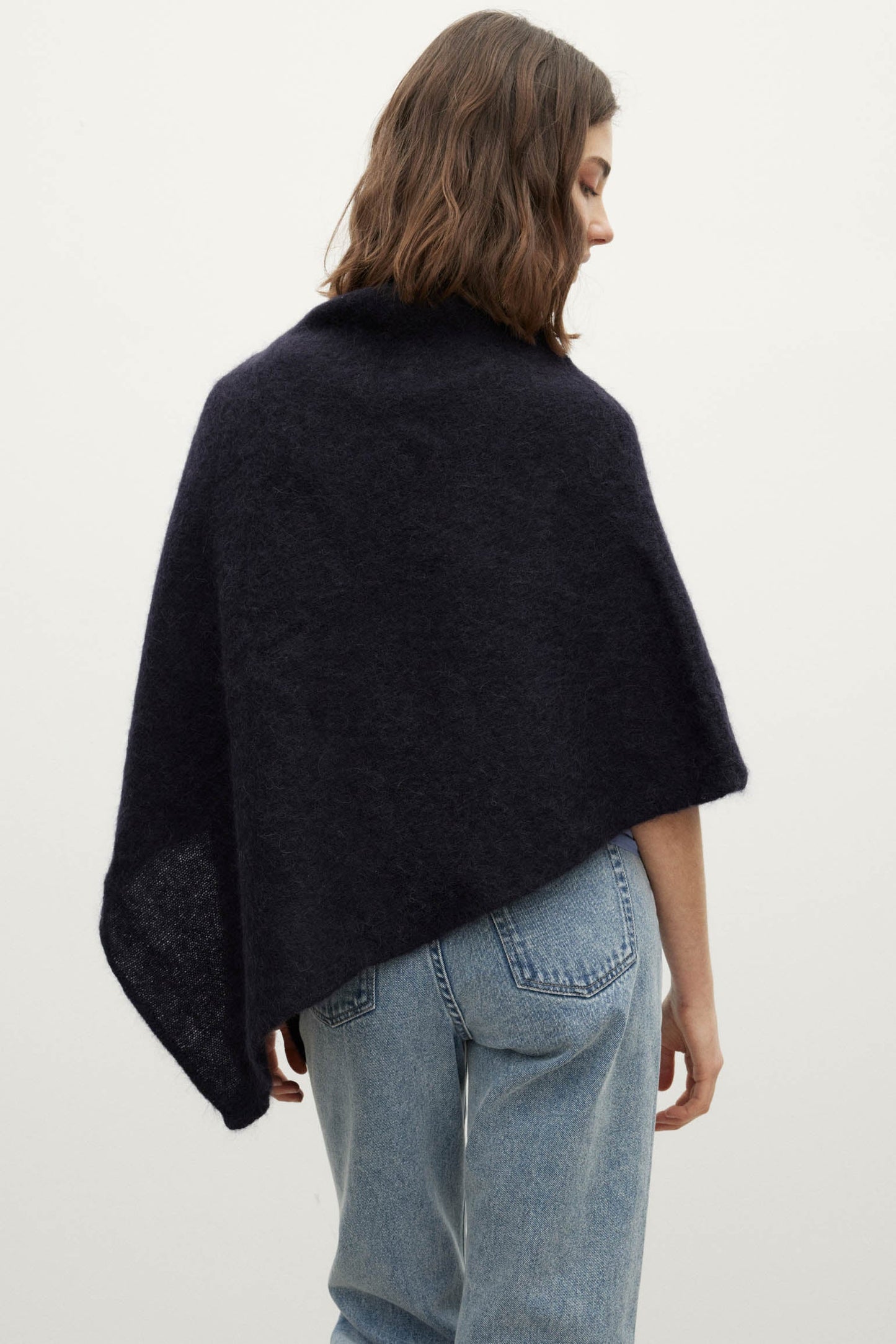 PONCHO MOHAIR DARK BLUE