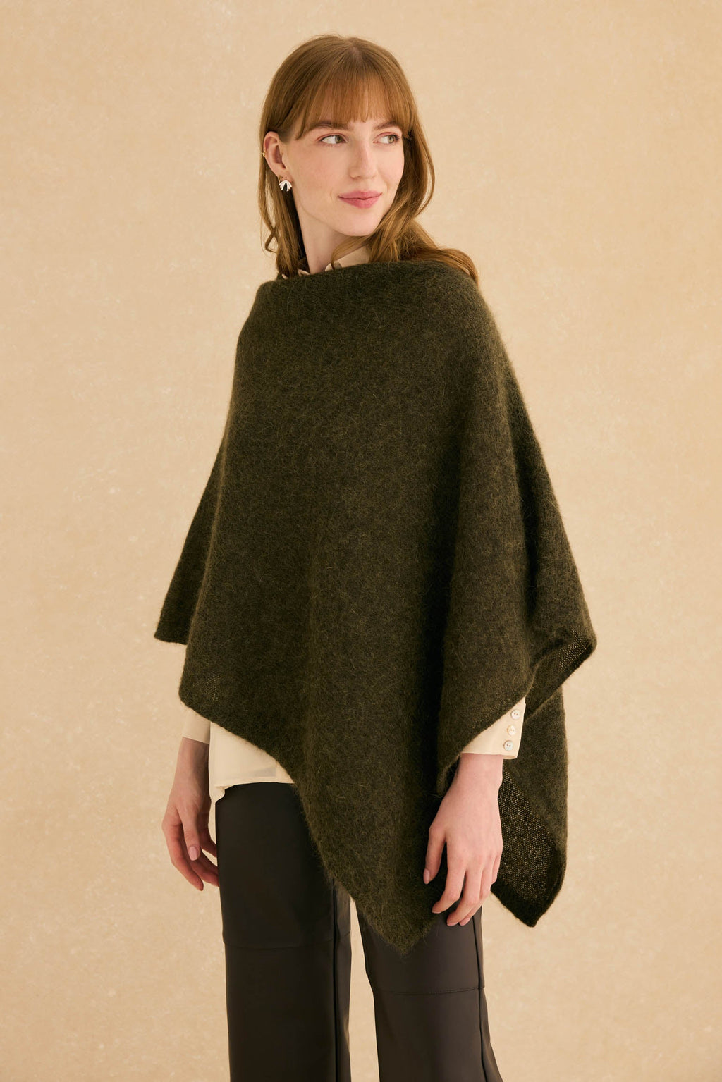 Poncho MOHAIR Khaki
