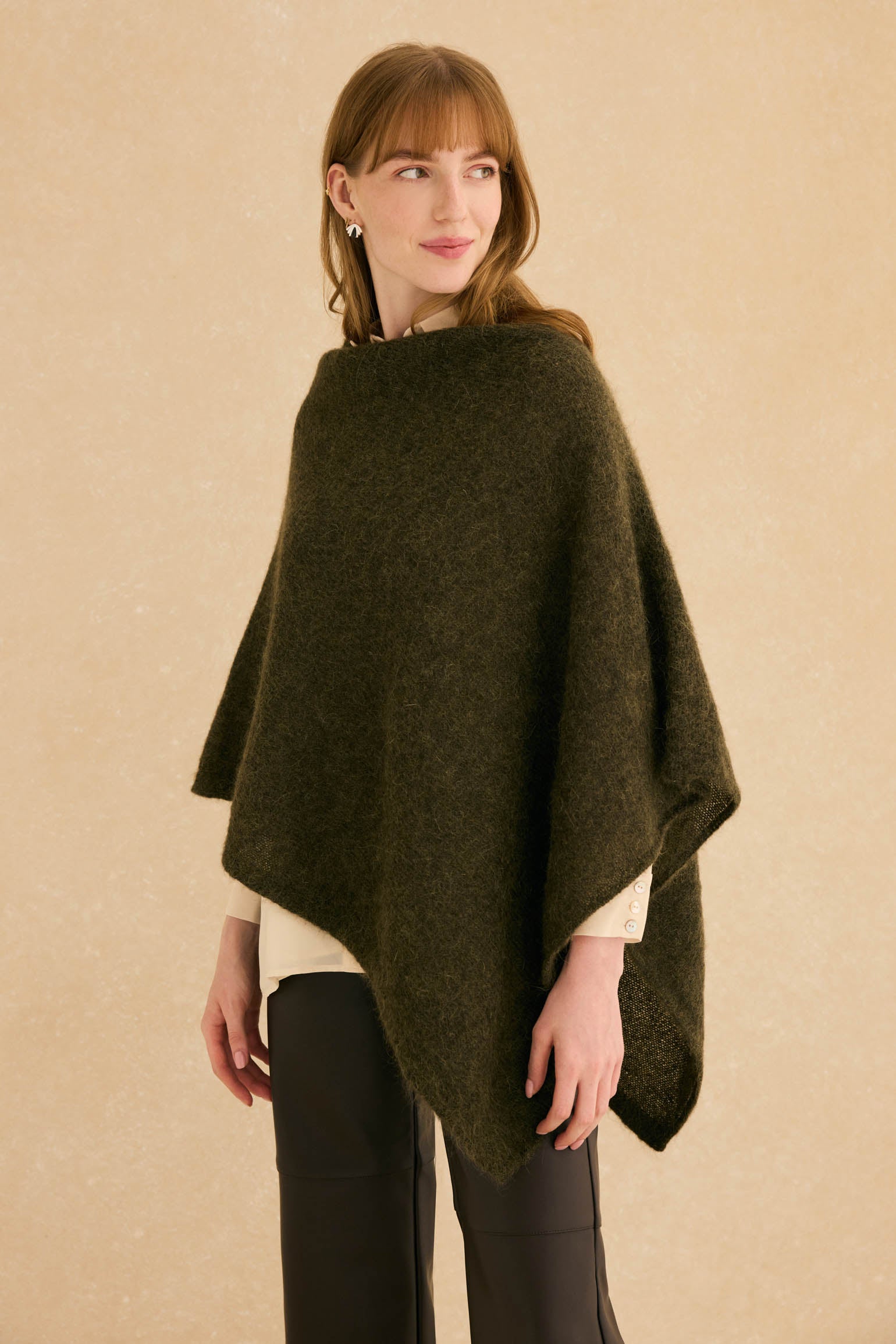Poncho MOHAIR Khaki