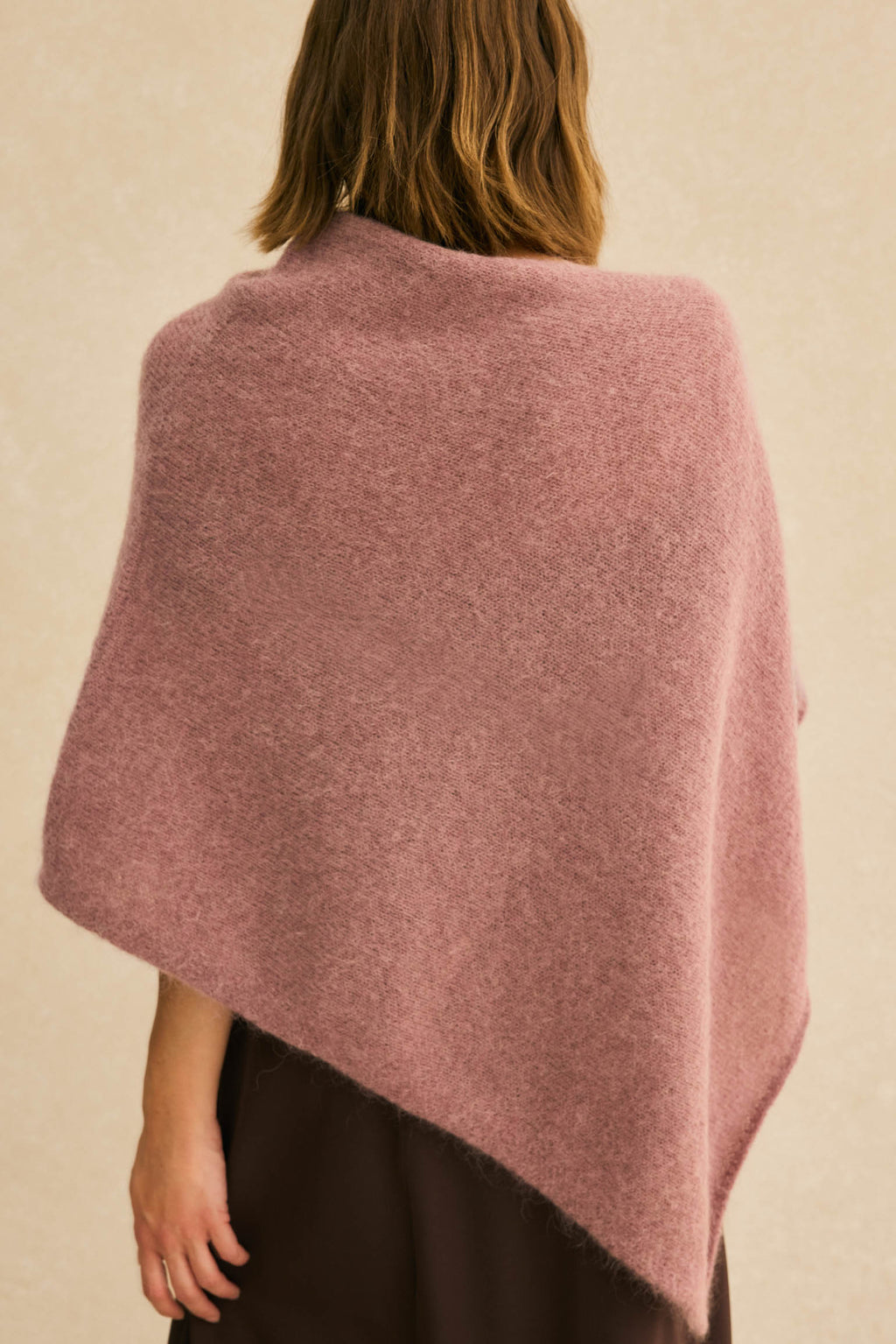 Poncho MOHAIR Rosa