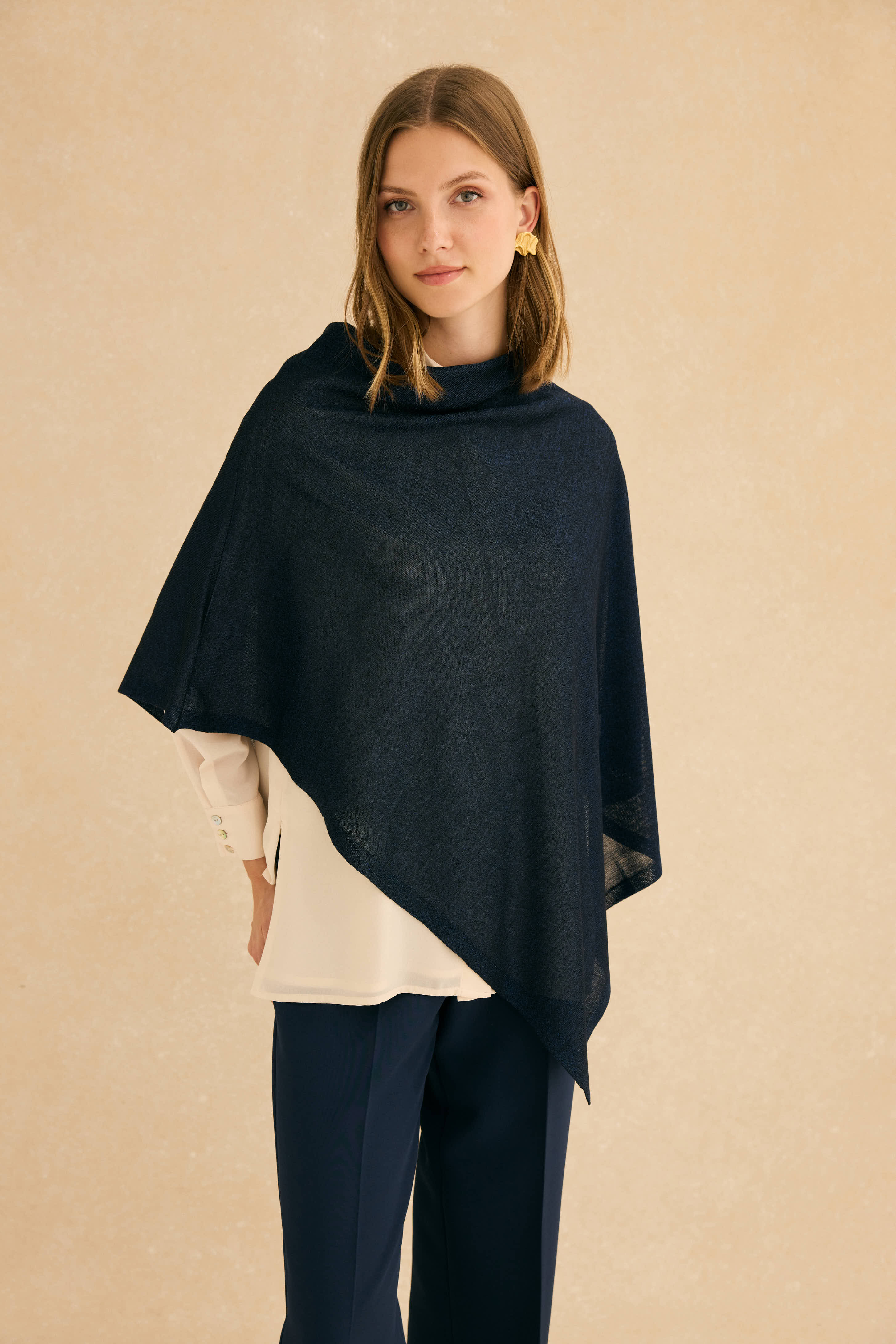 Poncho PUNTO Azul Marino