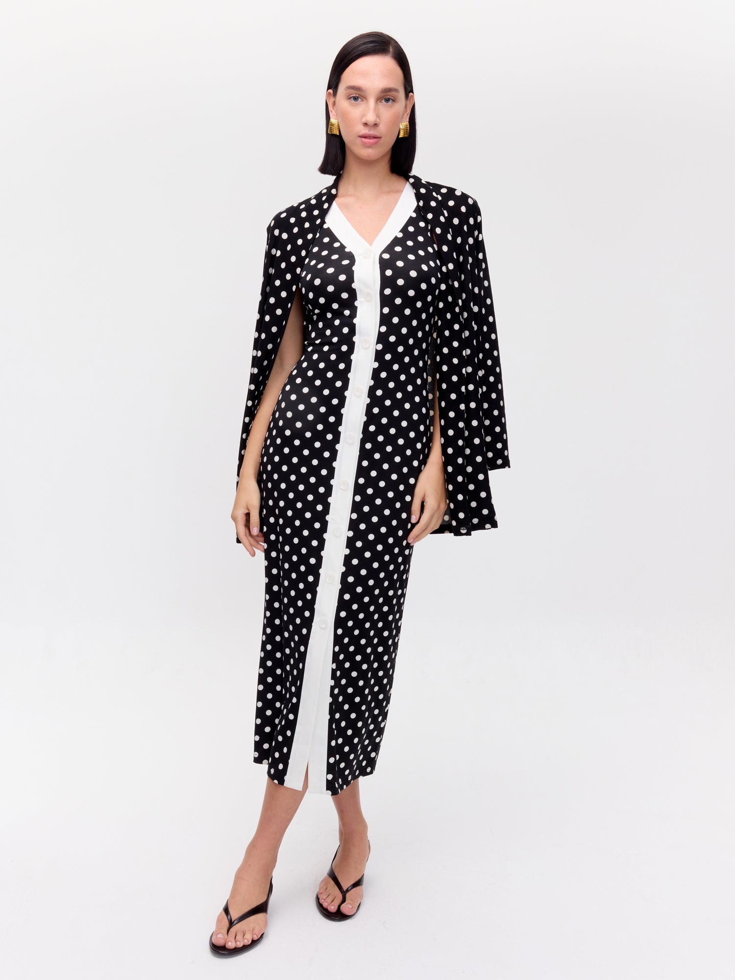 SPICY DOTS - Kimono lunares blanco y negro