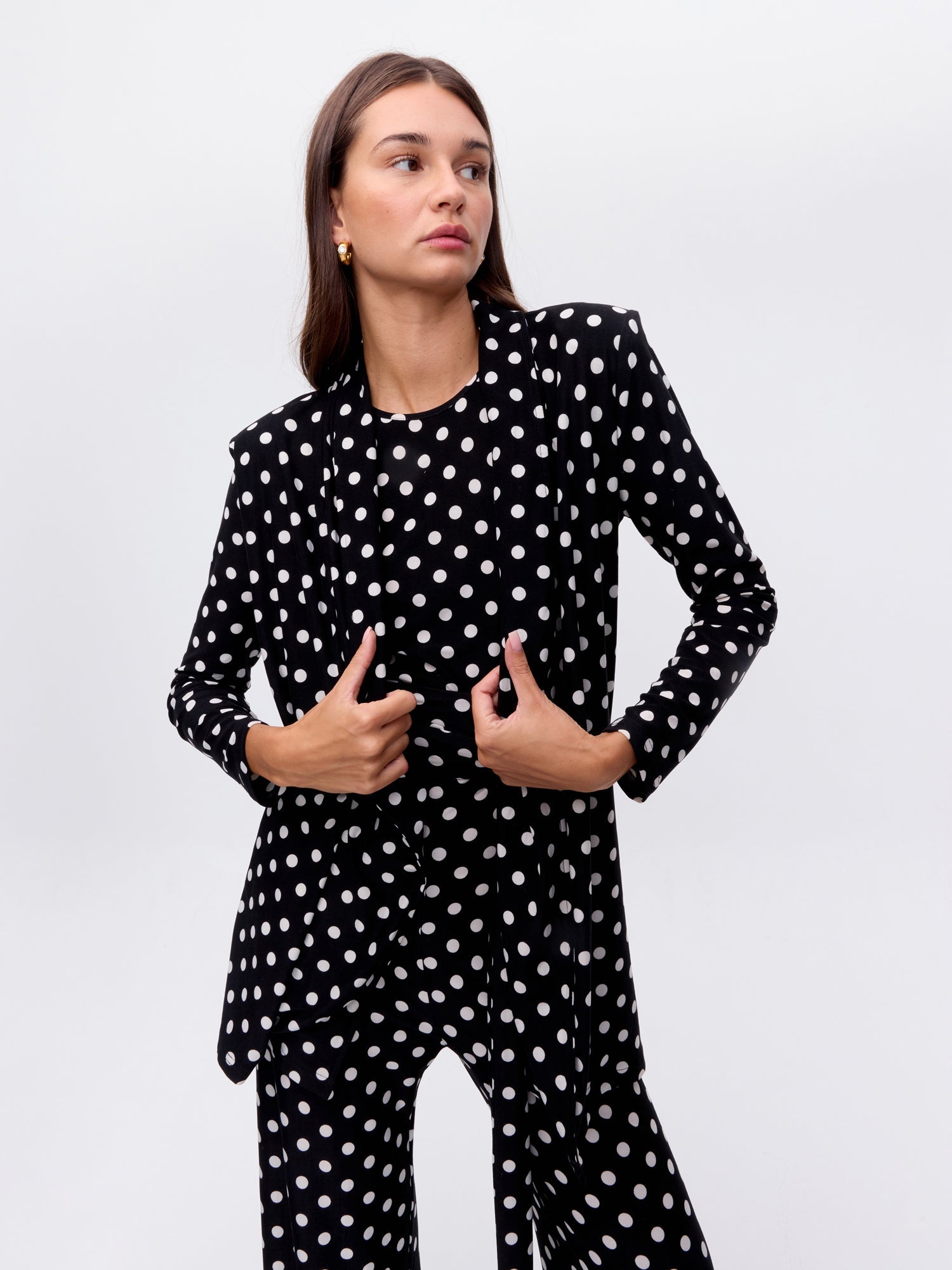 SPICY DOTS - Kimono lunares blanco y negro
