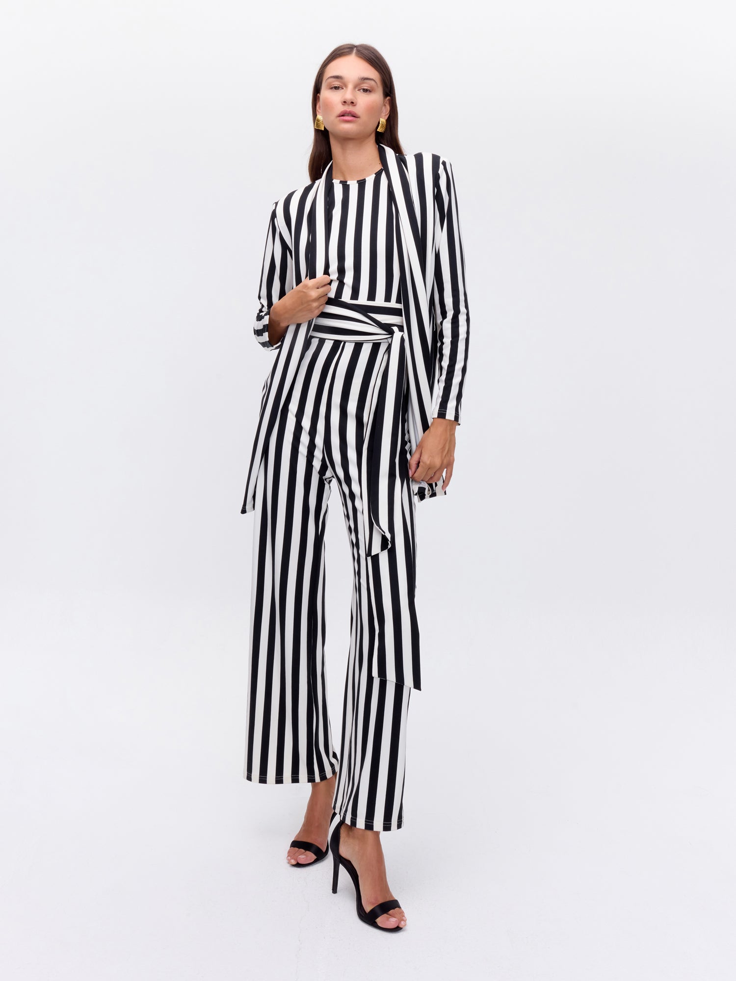 SPICY STRIPES - Kimono de rayas blanco y negro