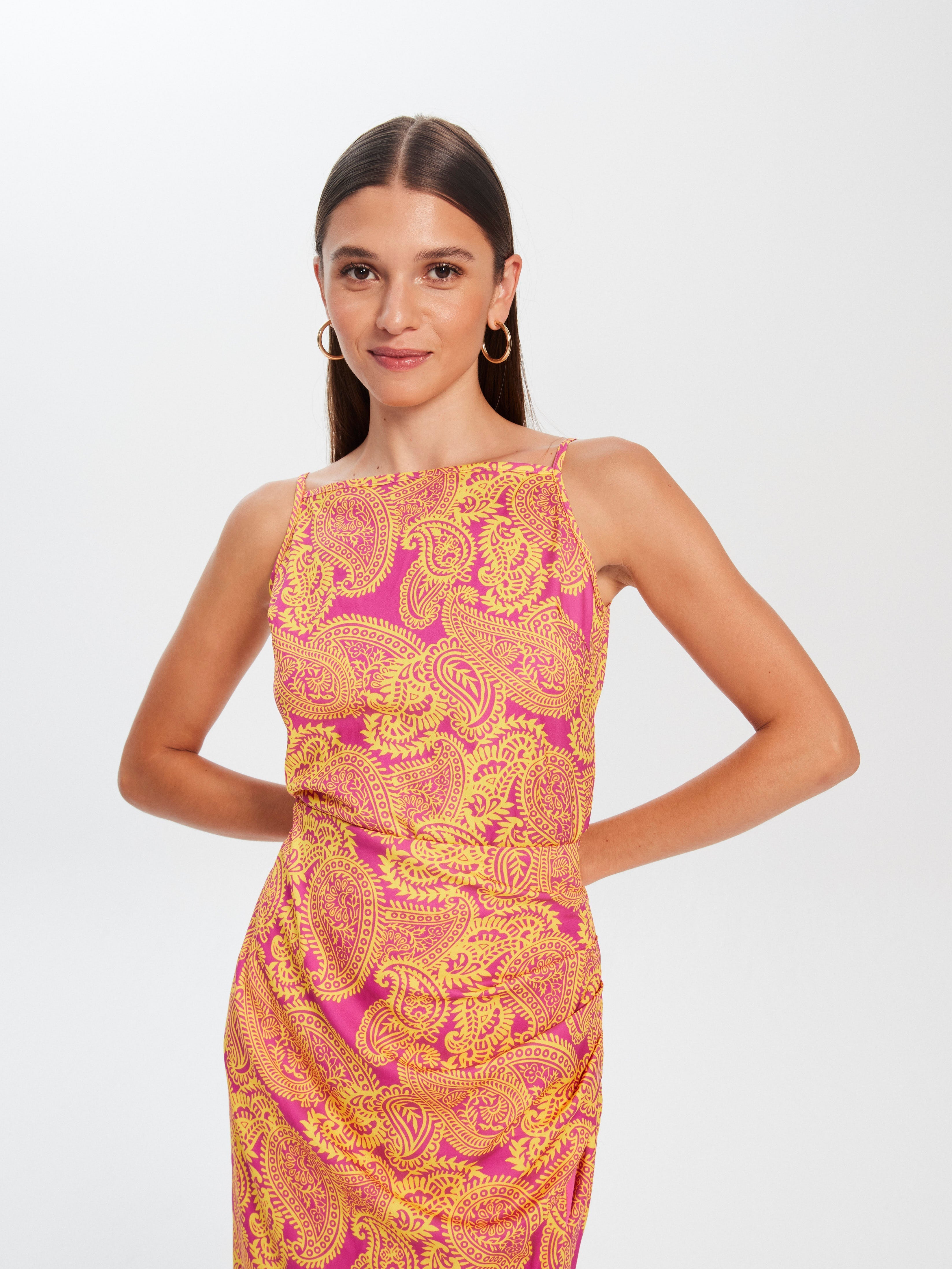 TELMA TOP PAISLEY - Top escote cuadrado estampado