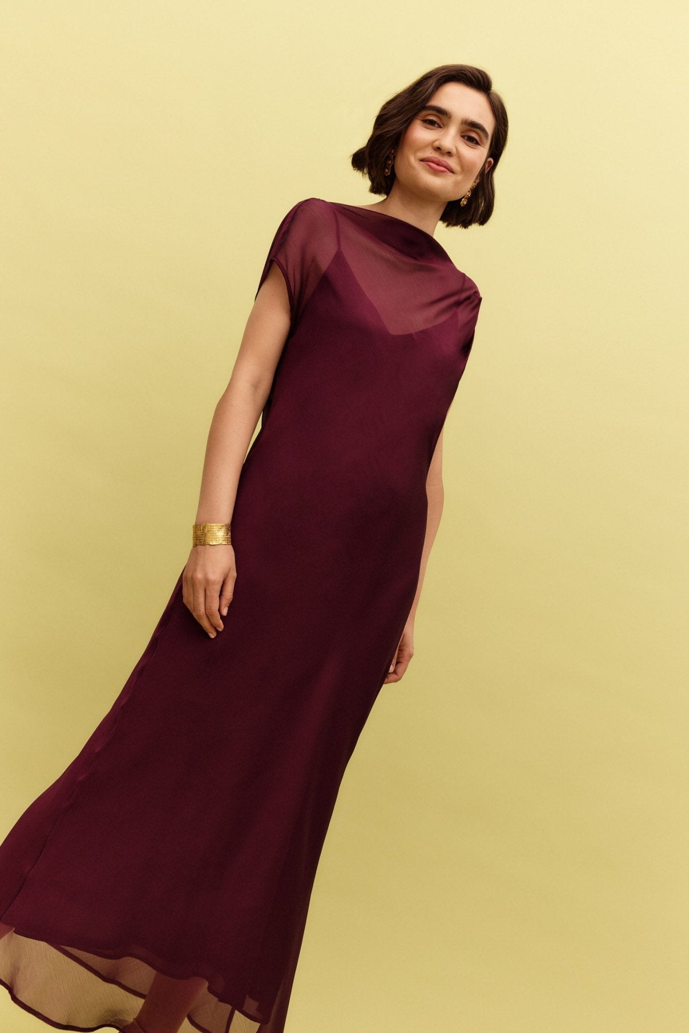 Vestido ÁGARO Burdeos Monastrell