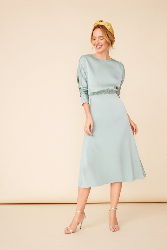 VESTIDO GENEVIEVE MINT  WISTERIA