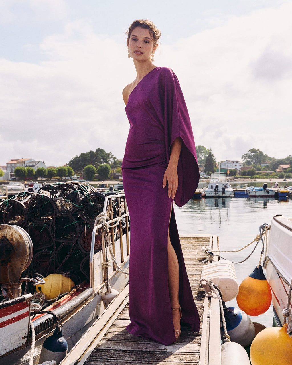 Vestido Largo Olalla Berenjena