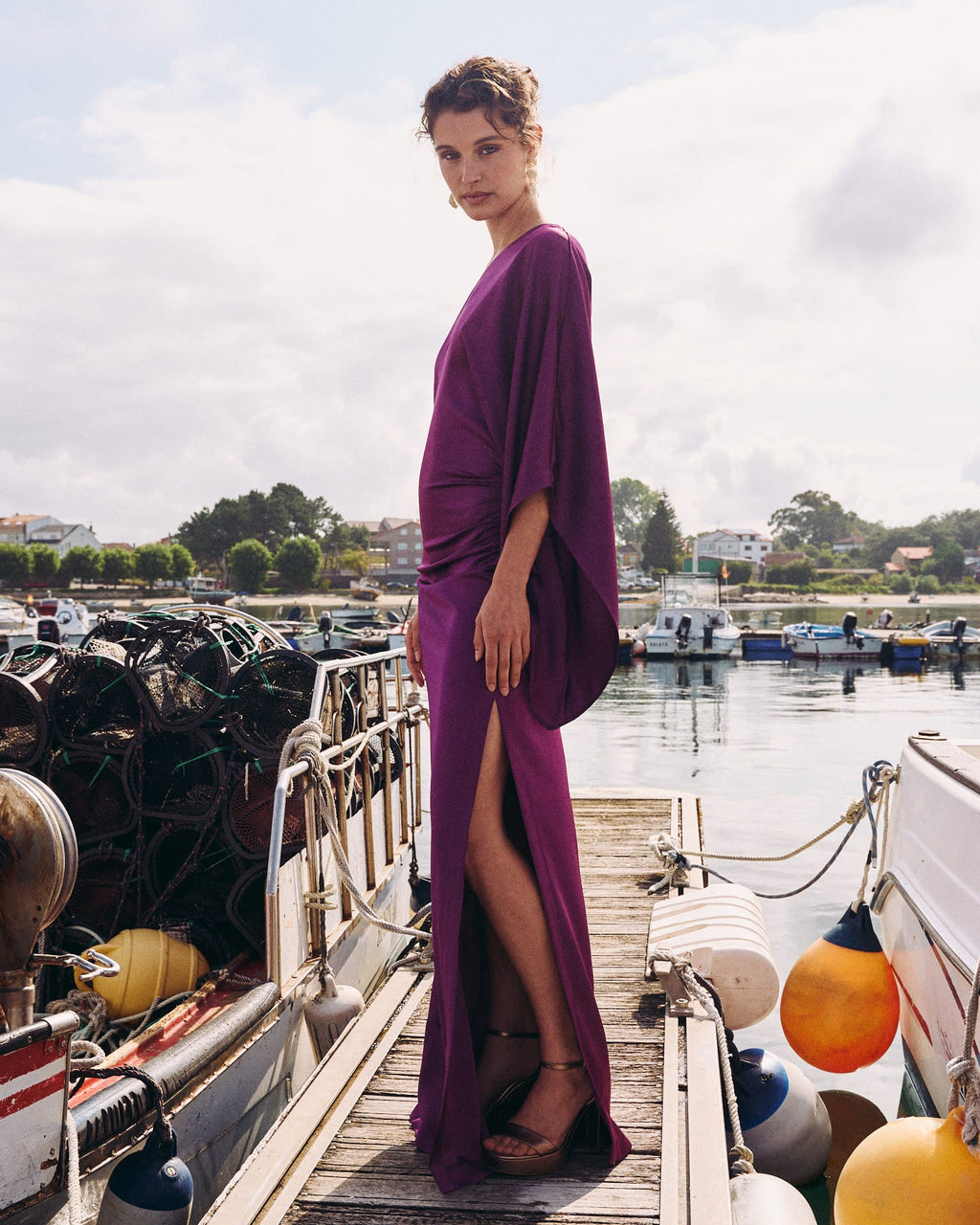 Vestido Largo Olalla Berenjena