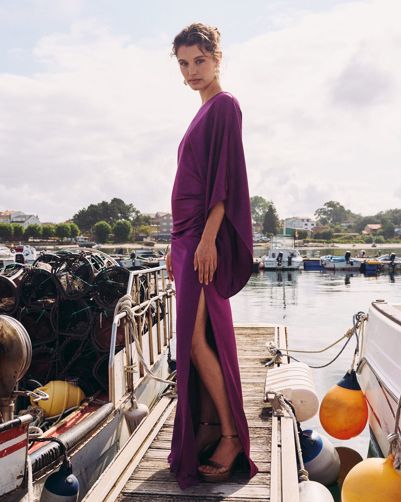 Vestido Largo Olalla Berenjena