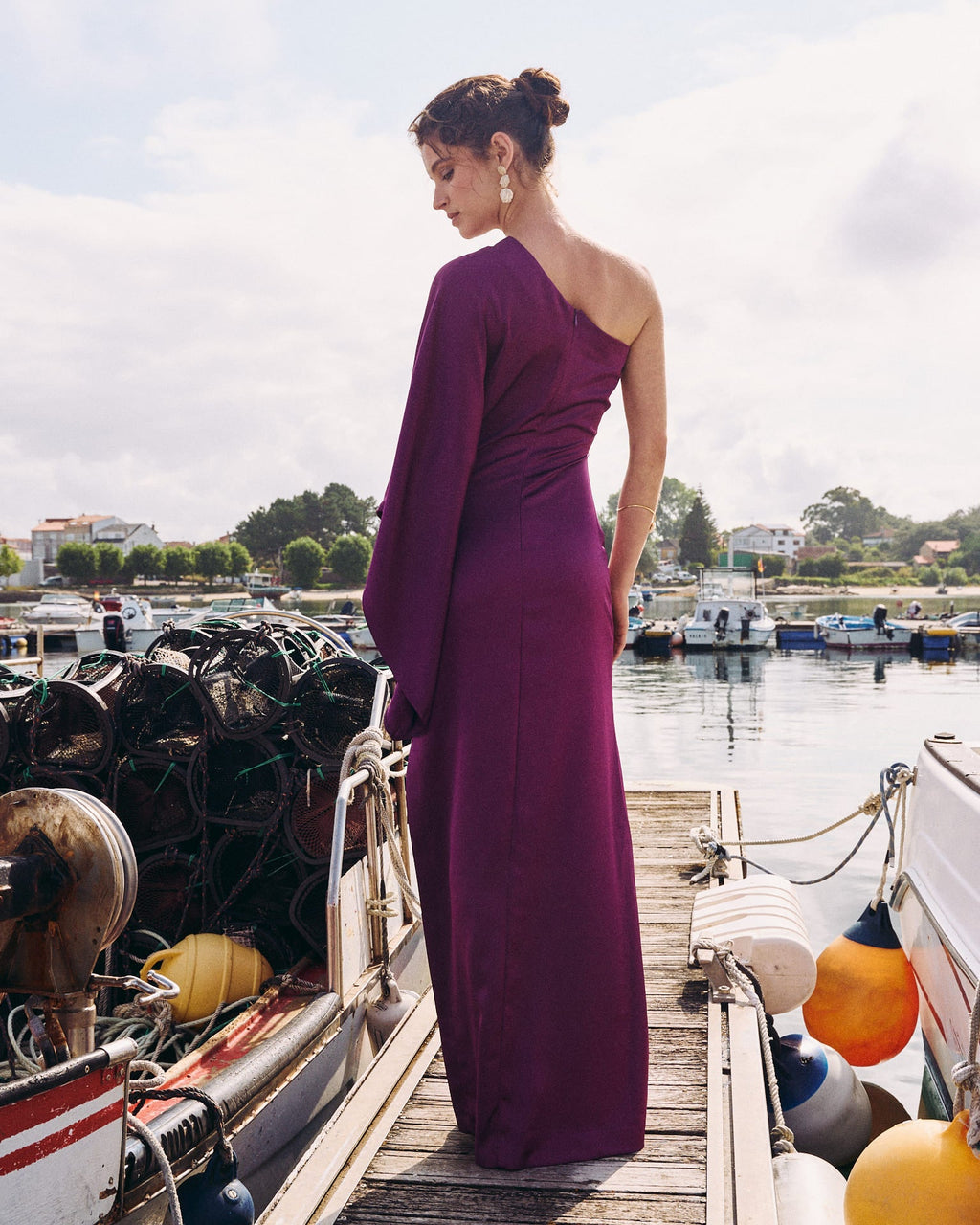 Vestido Largo Olalla Berenjena