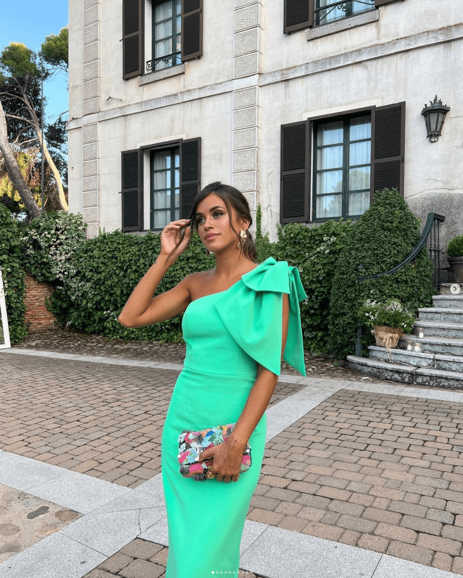 Vestido Largo Pétalo Verde