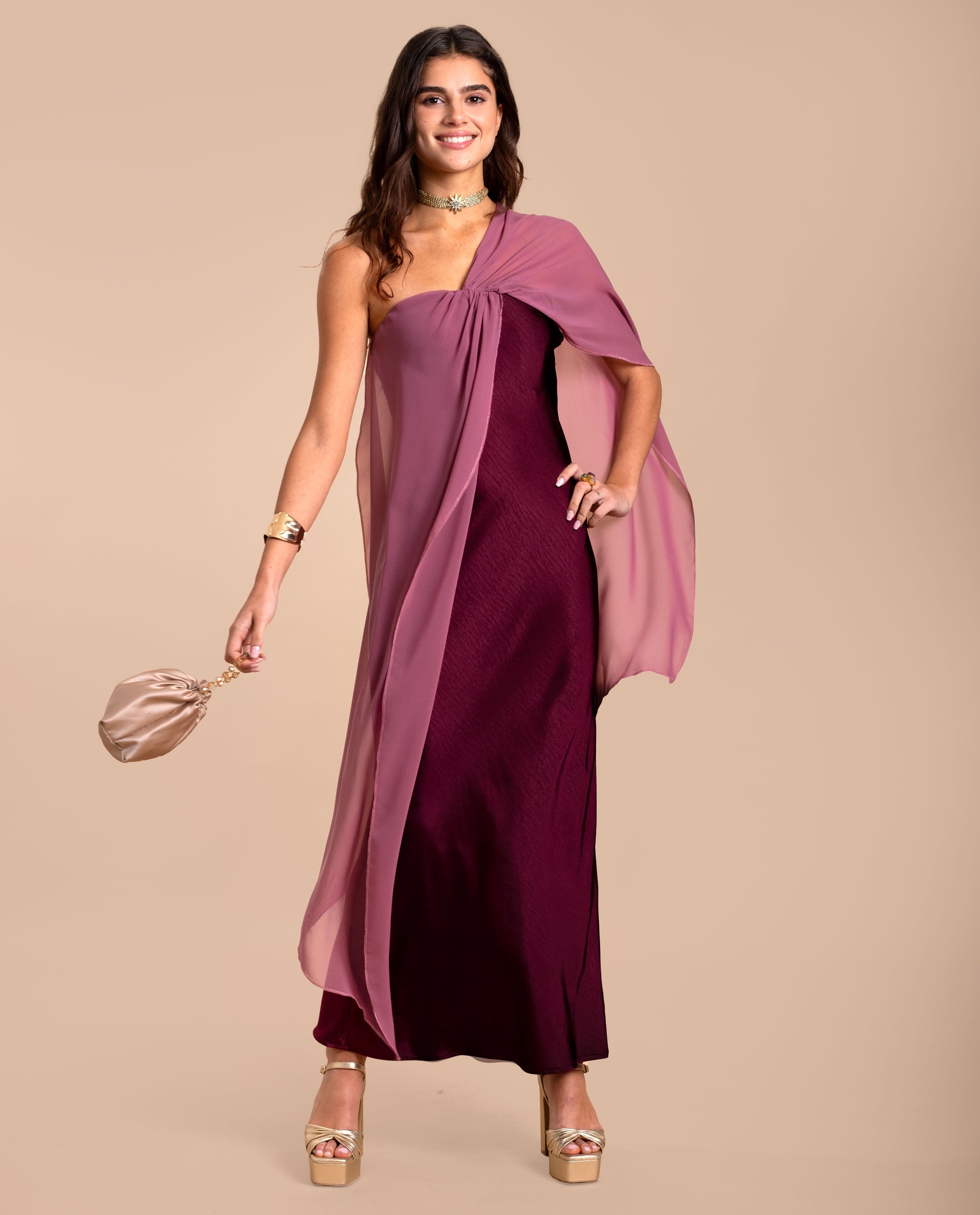 VESTIDO BÁRBARA · FRAMBUESA