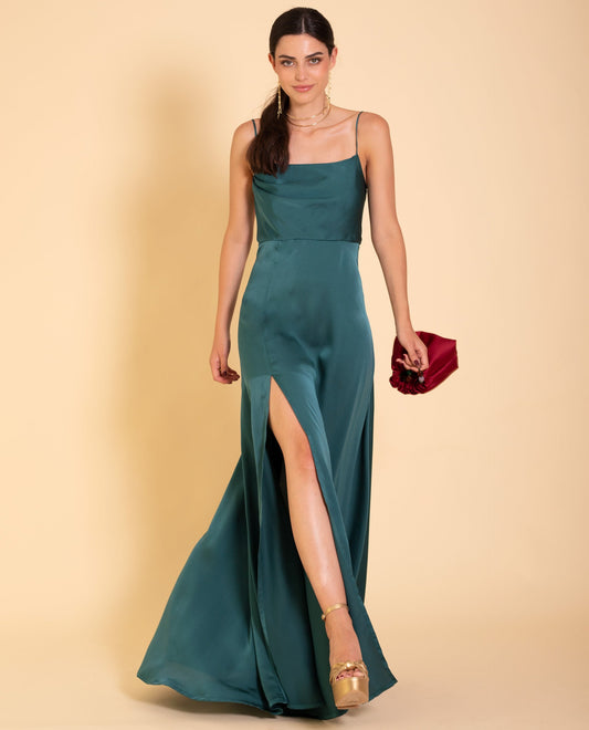 VESTIDO MRS. HUDSON  VERDE BOTELLA