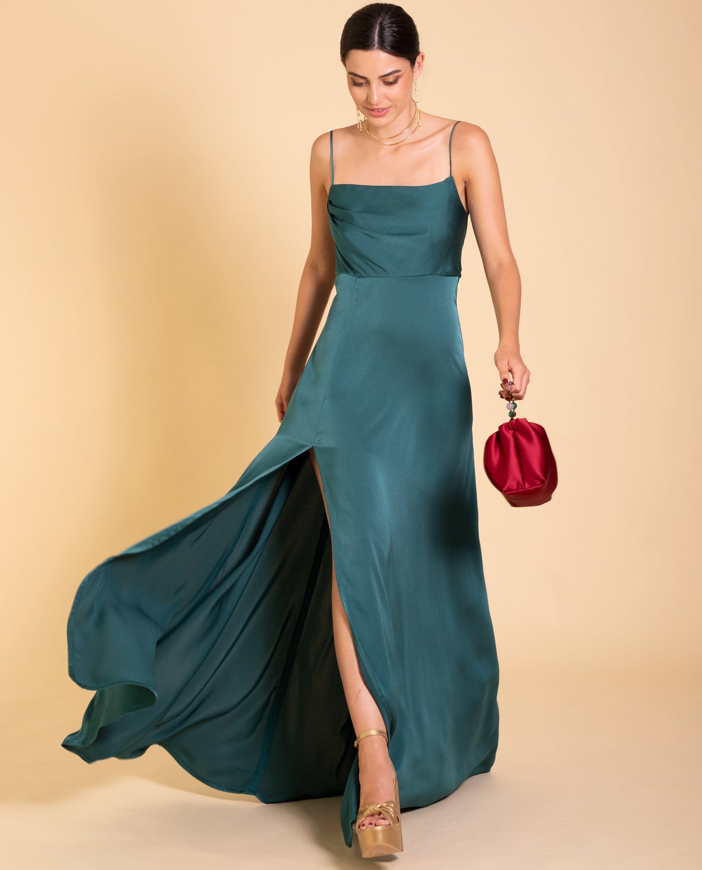 VESTIDO MRS. HUDSON  VERDE BOTELLA