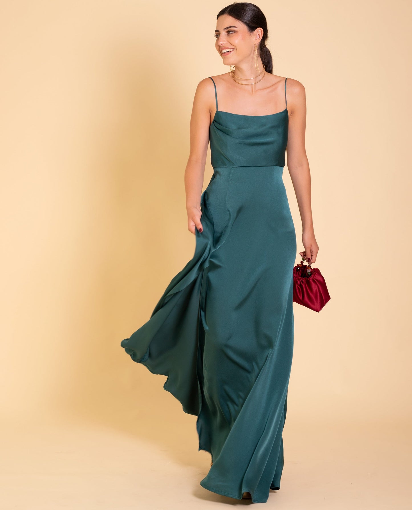 VESTIDO MRS. HUDSON  VERDE BOTELLA