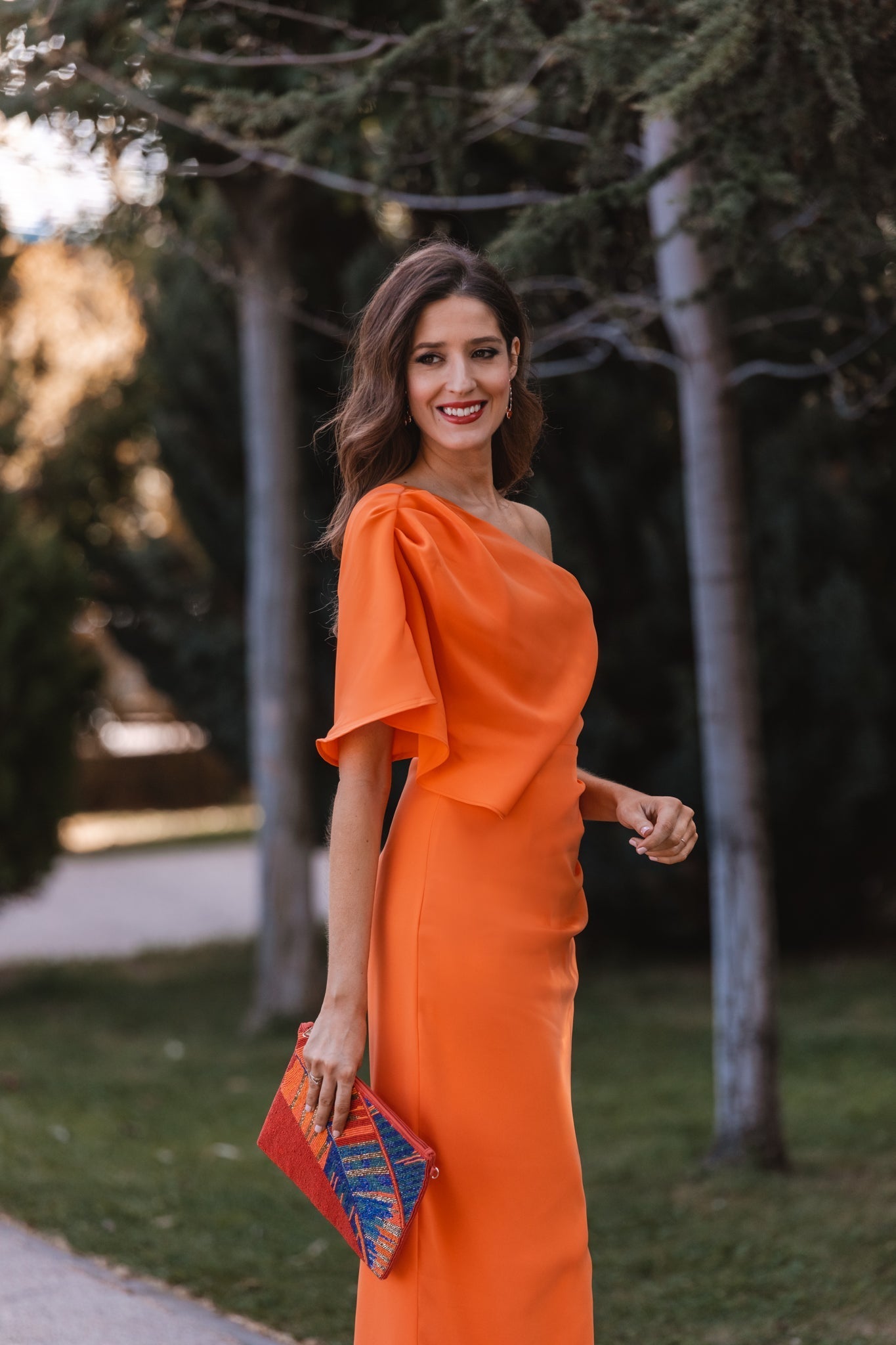 VESTIDO MARCELA ORANGE  WISTERIA