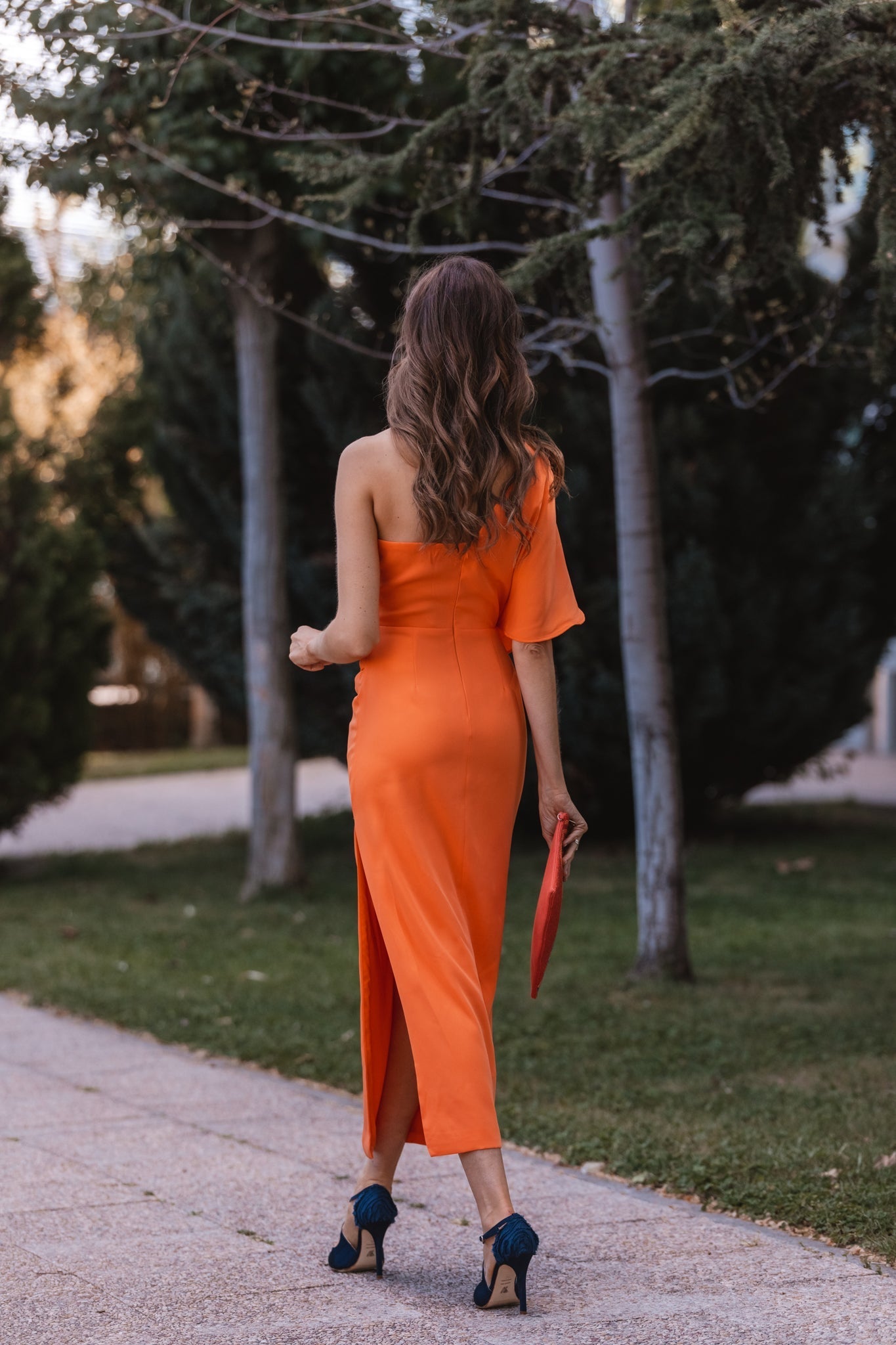 VESTIDO MARCELA ORANGE  WISTERIA