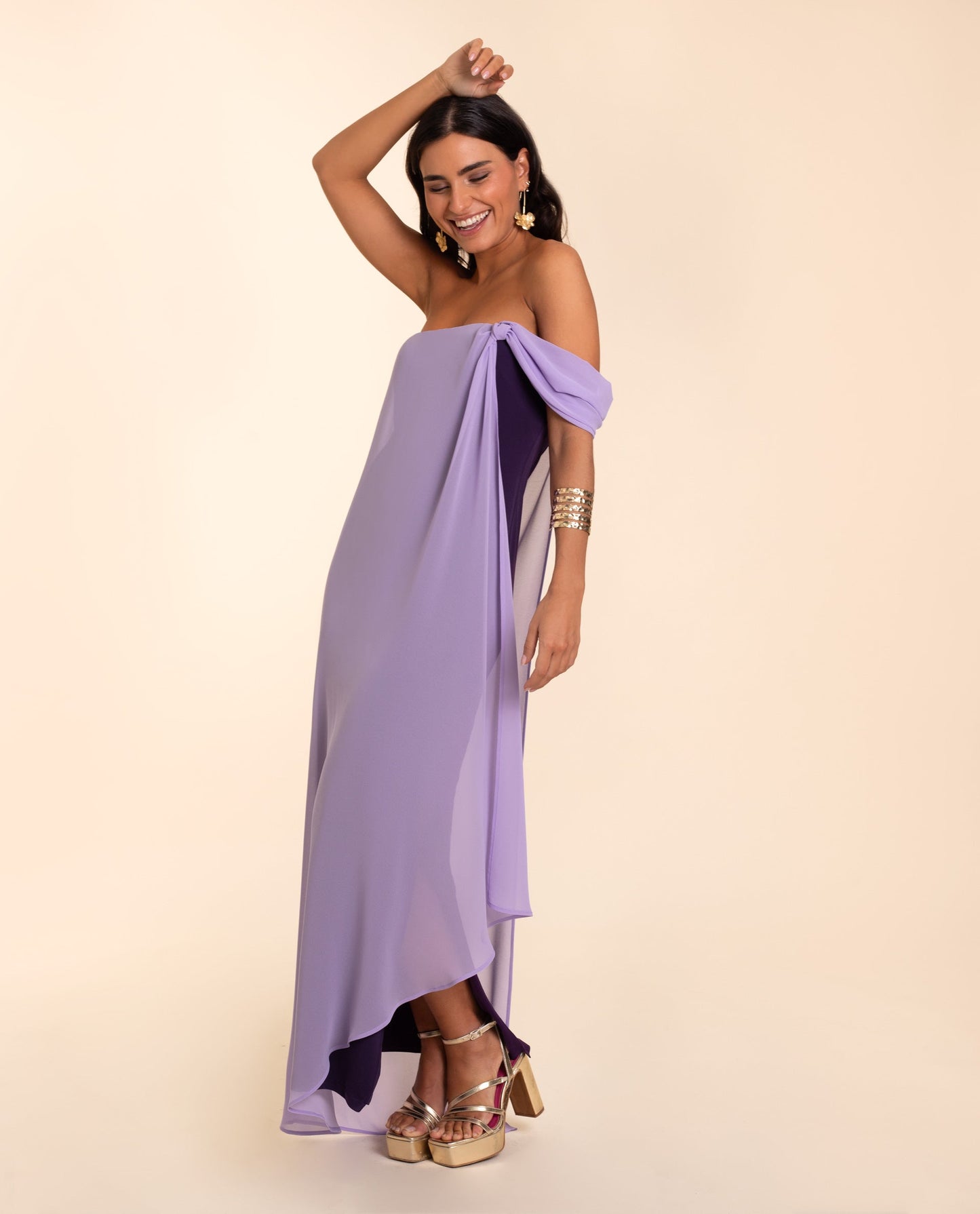 VESTIDO ALMERÍA  MORADO Y LILA