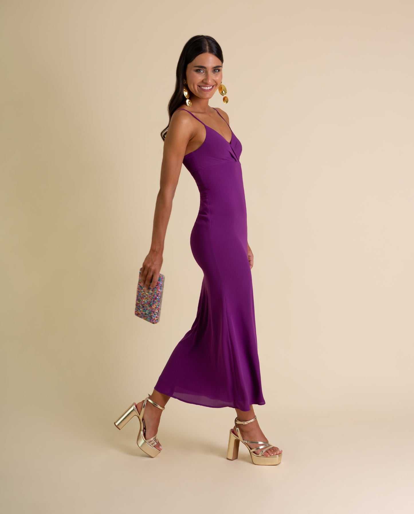 VESTIDO MRS. SANTAELLA  MORADO