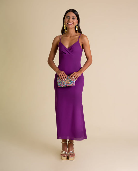 VESTIDO MRS. SANTAELLA  MORADO