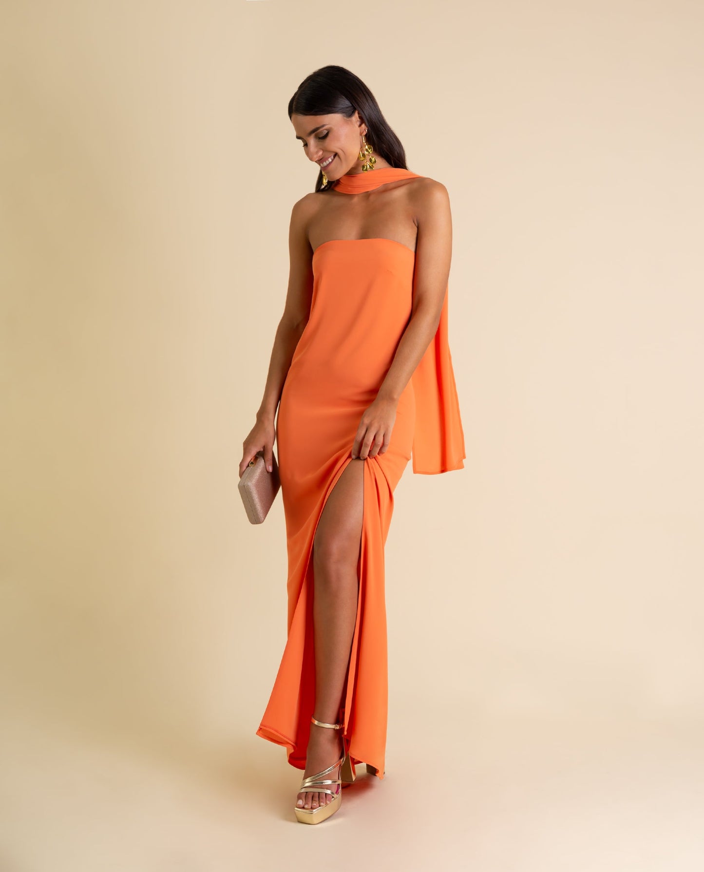 VESTIDO MRS. ARTEAGA  NARANJA