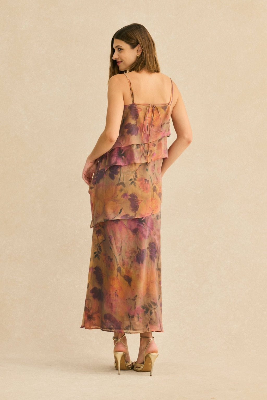 Vestido ROSES Estampado Nude