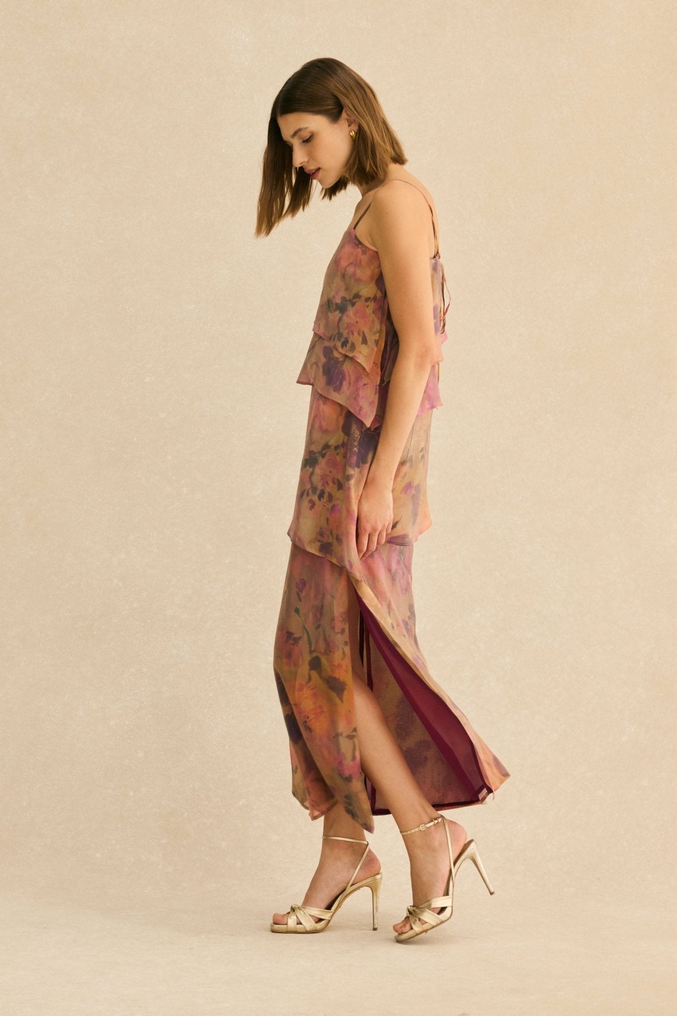 Vestido ROSES Estampado Nude