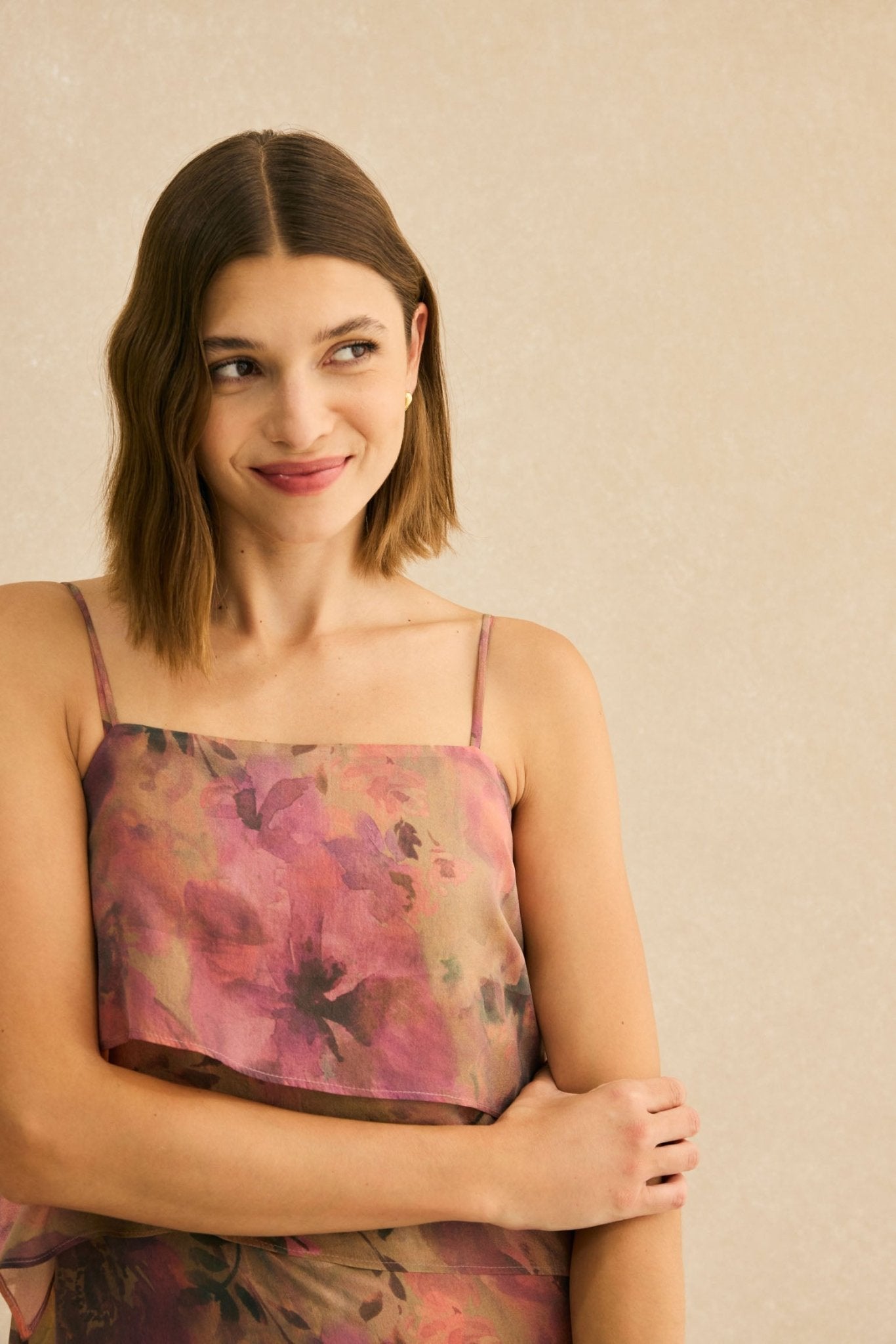 Vestido ROSES Estampado Nude