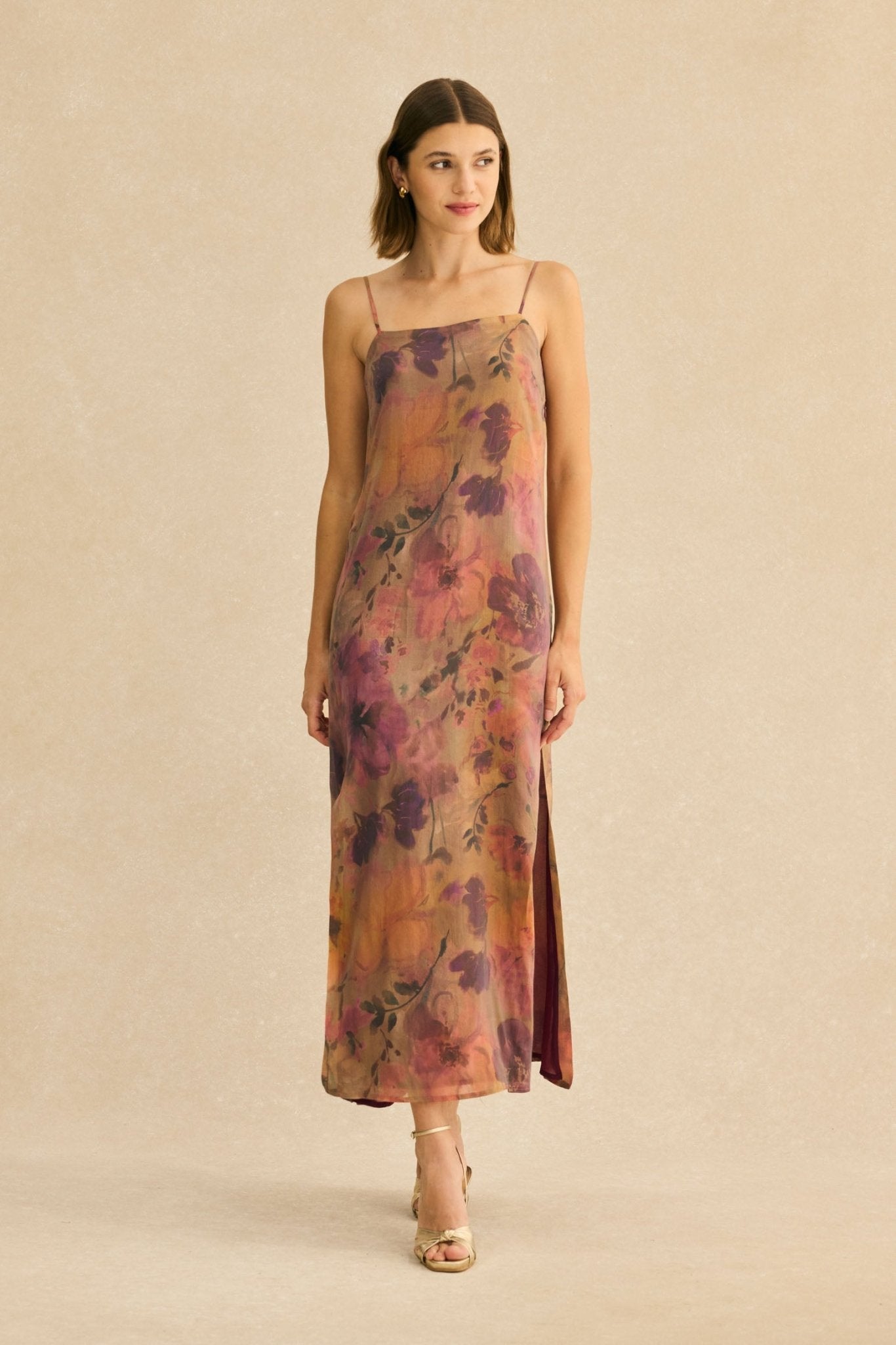 Vestido ROSES Estampado Nude